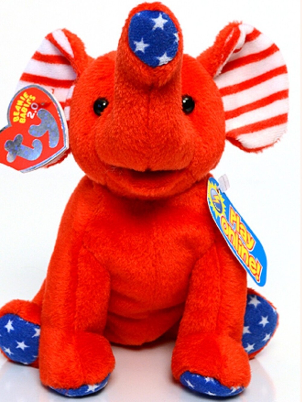 Rare-TY- Beanie Babies "Righty The Elephant". NWTS.